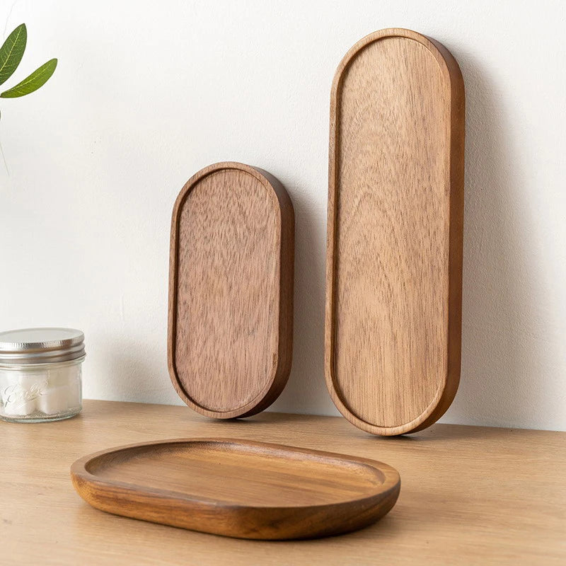 🌿 Artisan Wooden Serving Tray – Japanese-Inspired Snack & Dessert Board