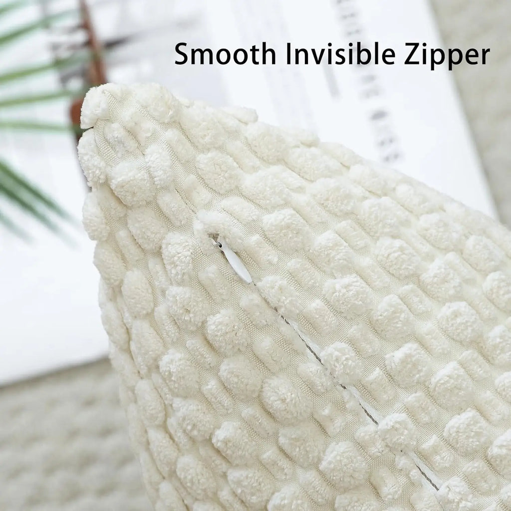 🌿🤍 Boho Striped Corduroy Pillow Cover – Farmhouse Decorative Throw Cushion