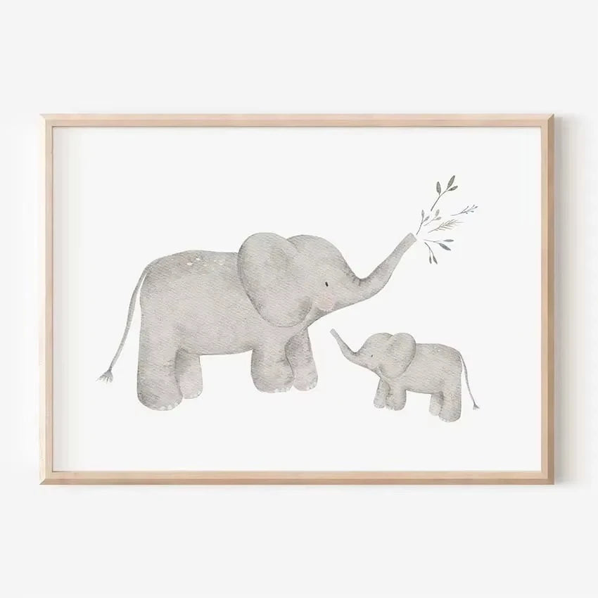 🐰🐻🐝🌸 Boho Friends Wall Art –  Animal Nursery Canvas Print