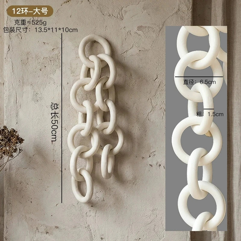 Decorative Ceramic Chain Link Accent – Modern Farmhouse & Boho Décor