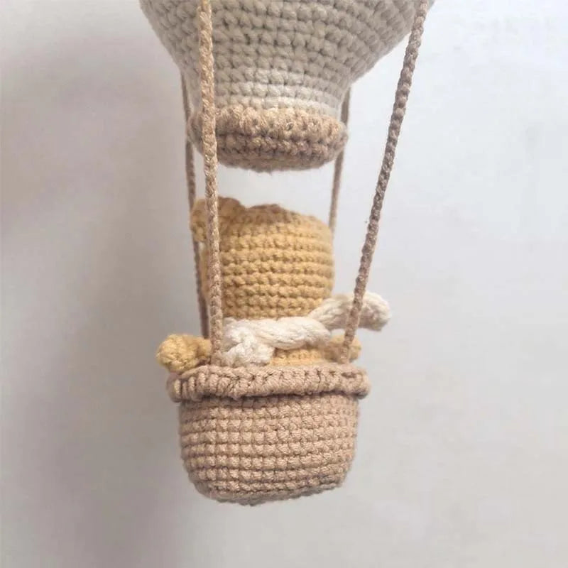🎈☁️🤍 Boho Crochet Hot Air Balloon Wall Hanging – Handmade Nursery Décor