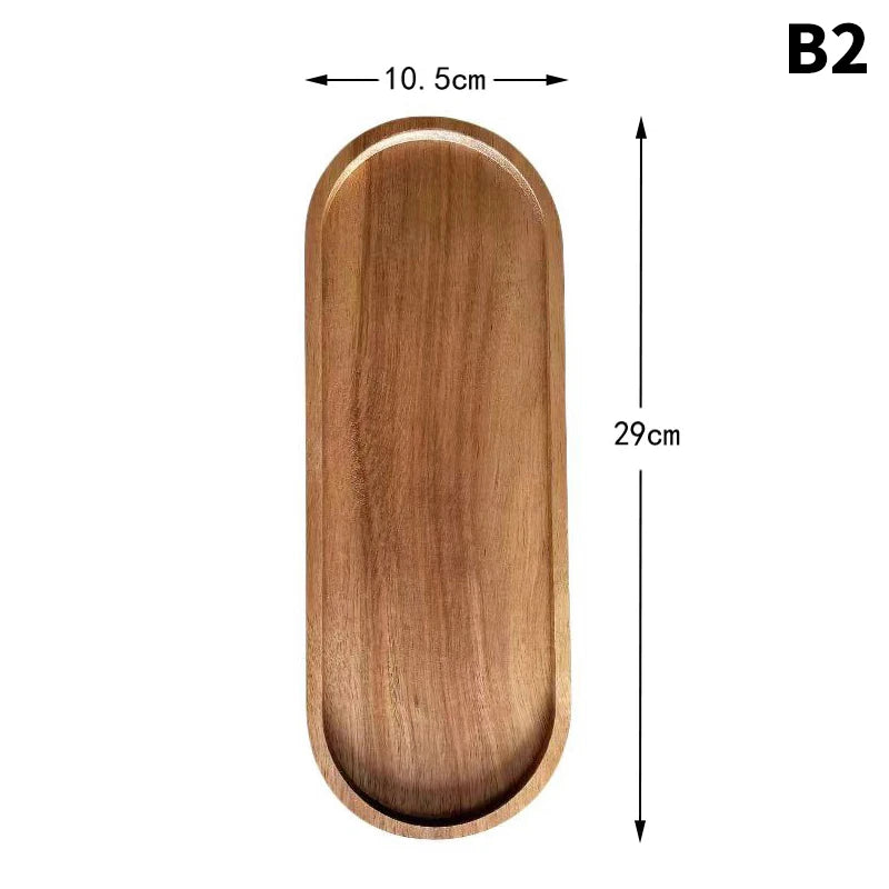 🌿 Artisan Wooden Serving Tray – Japanese-Inspired Snack & Dessert Board