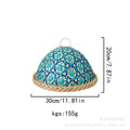 🌿🧺 Boho Rattan Fruit Basket with Lid – Handwoven Wicker Table Centerpiece