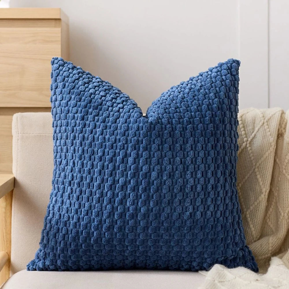 🌿🤍 Boho Striped Corduroy Pillow Cover – Farmhouse Decorative Throw Cushion