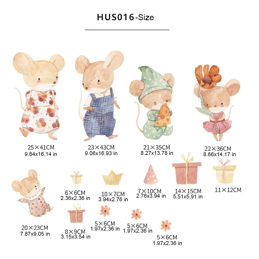 🐰🍄🌿 Boho Forest Friends Wall Decals – Woodland Nursery & Kids Room Wall Art