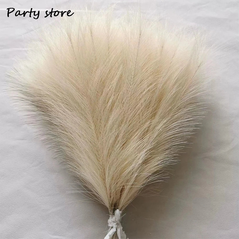 Faux Pampas Grass Stems – Boho Floral Home Décor (Set of 100)