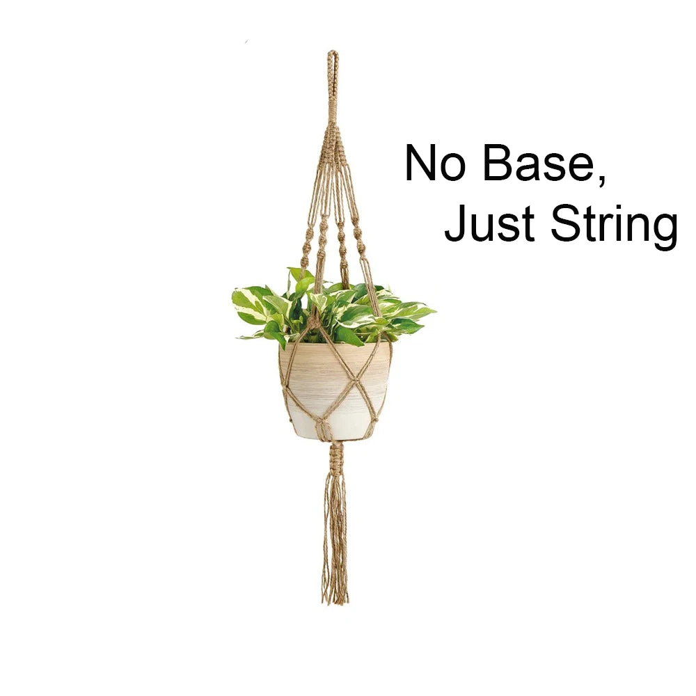 🌿🪴 Boho Macramé Plant Hanger – Handwoven Cotton Rope Hanging Planter