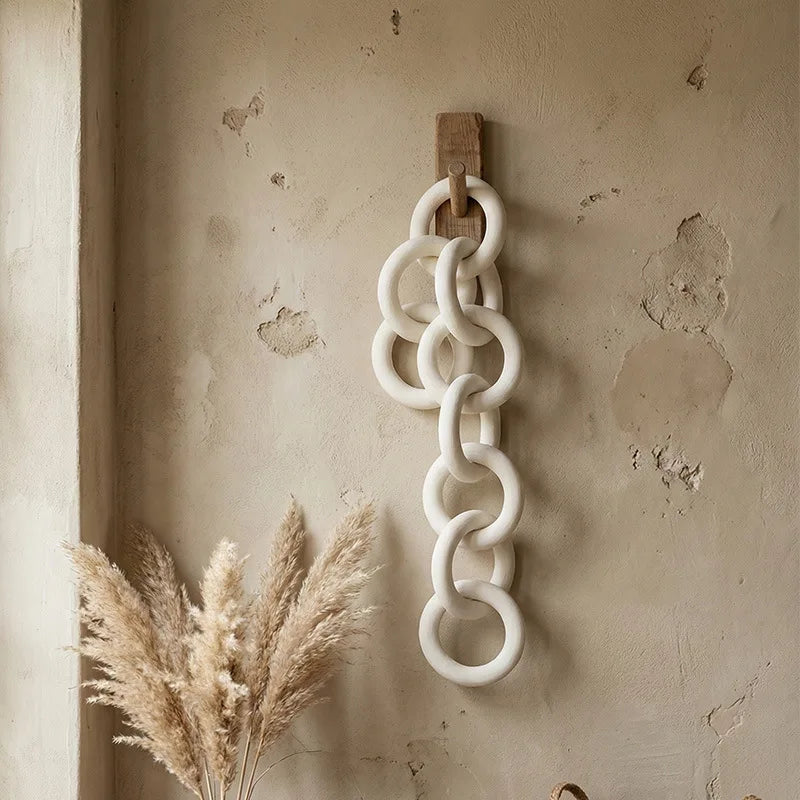 Decorative Ceramic Chain Link Accent – Modern Farmhouse & Boho Décor