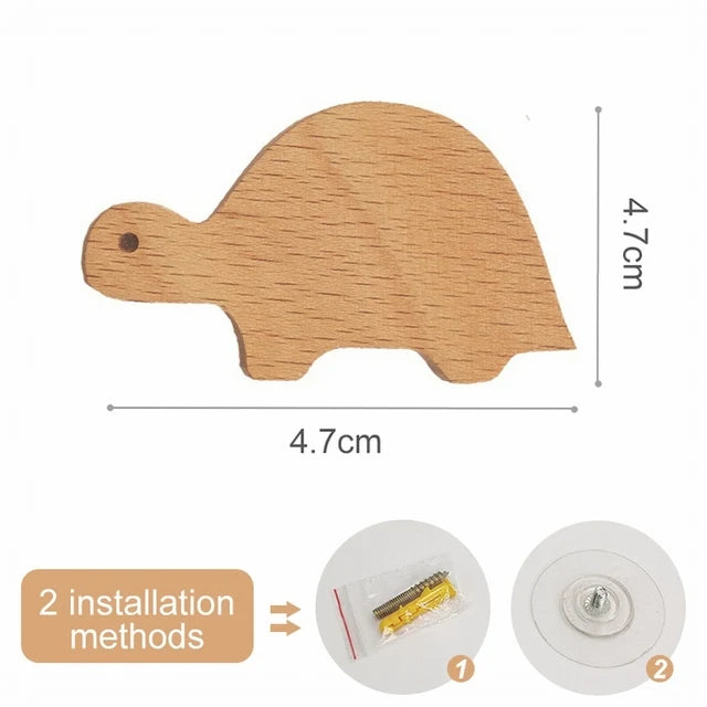 🌿 Woodland Animal Wall Hook – Decorative Wooden Coat & Key Holder