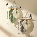 🌿🍃🤍 Boho Macramé Leaf Wall Hanging – Handwoven Botanical Tapestry Wall Art