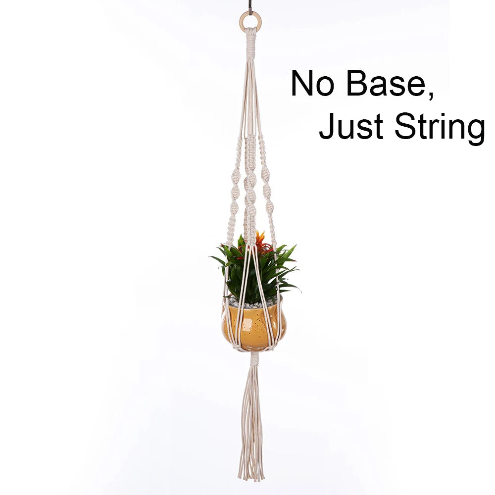 🌿🪴 Boho Macramé Plant Hanger – Handwoven Cotton Rope Hanging Planter