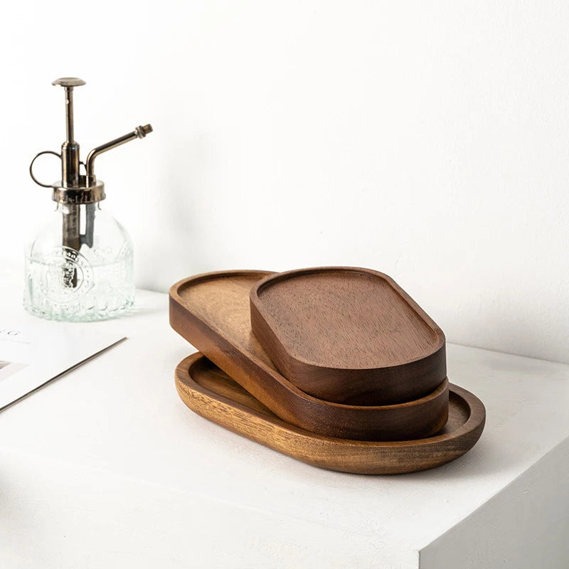 🌿 Artisan Wooden Serving Tray – Japanese-Inspired Snack & Dessert Board
