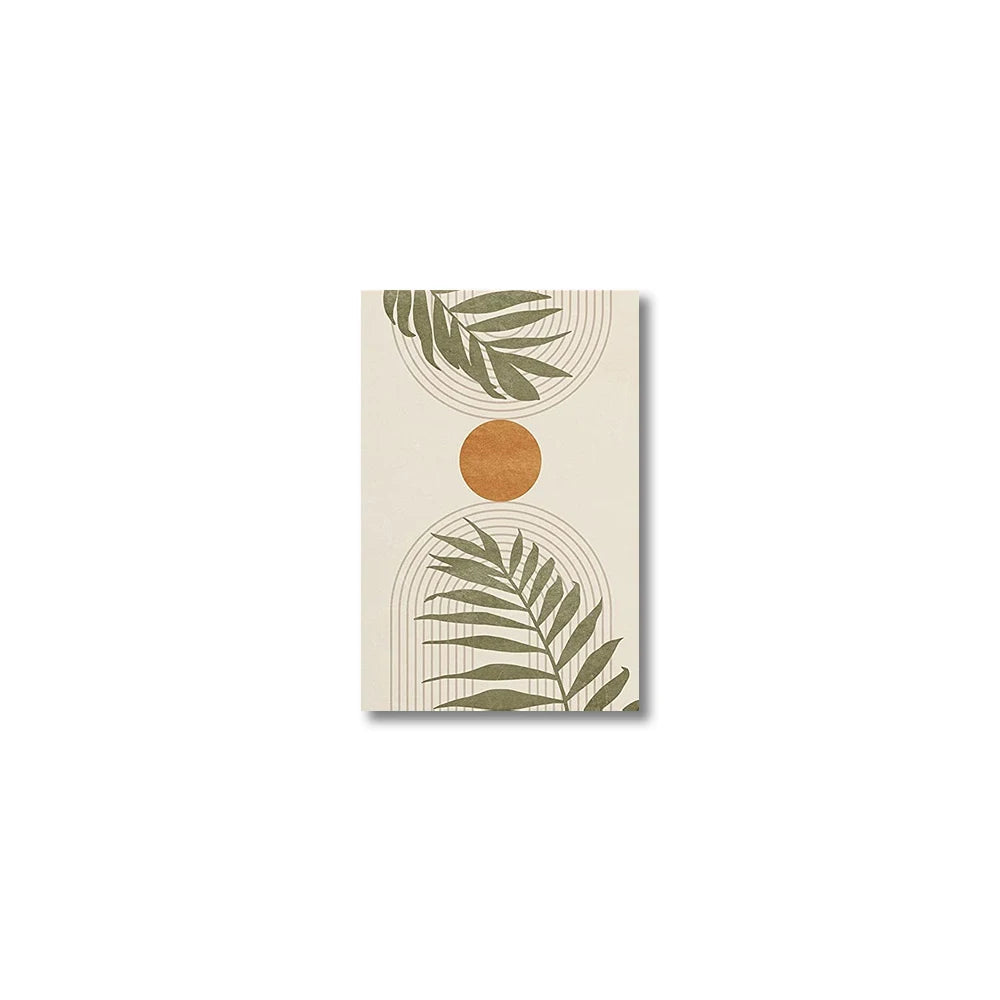 🌿🎨🤍 Boho Tropical Leaf Canvas Wall Art – Modern Abstract Print Set (Set of 3)
