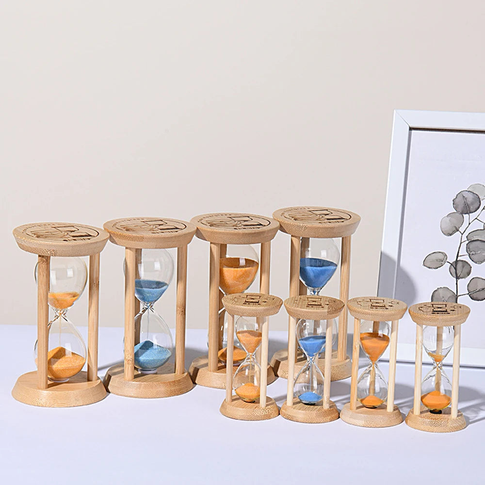 ⏳ Wooden Hourglass Sand Timer – Decorative Desktop Timepiece