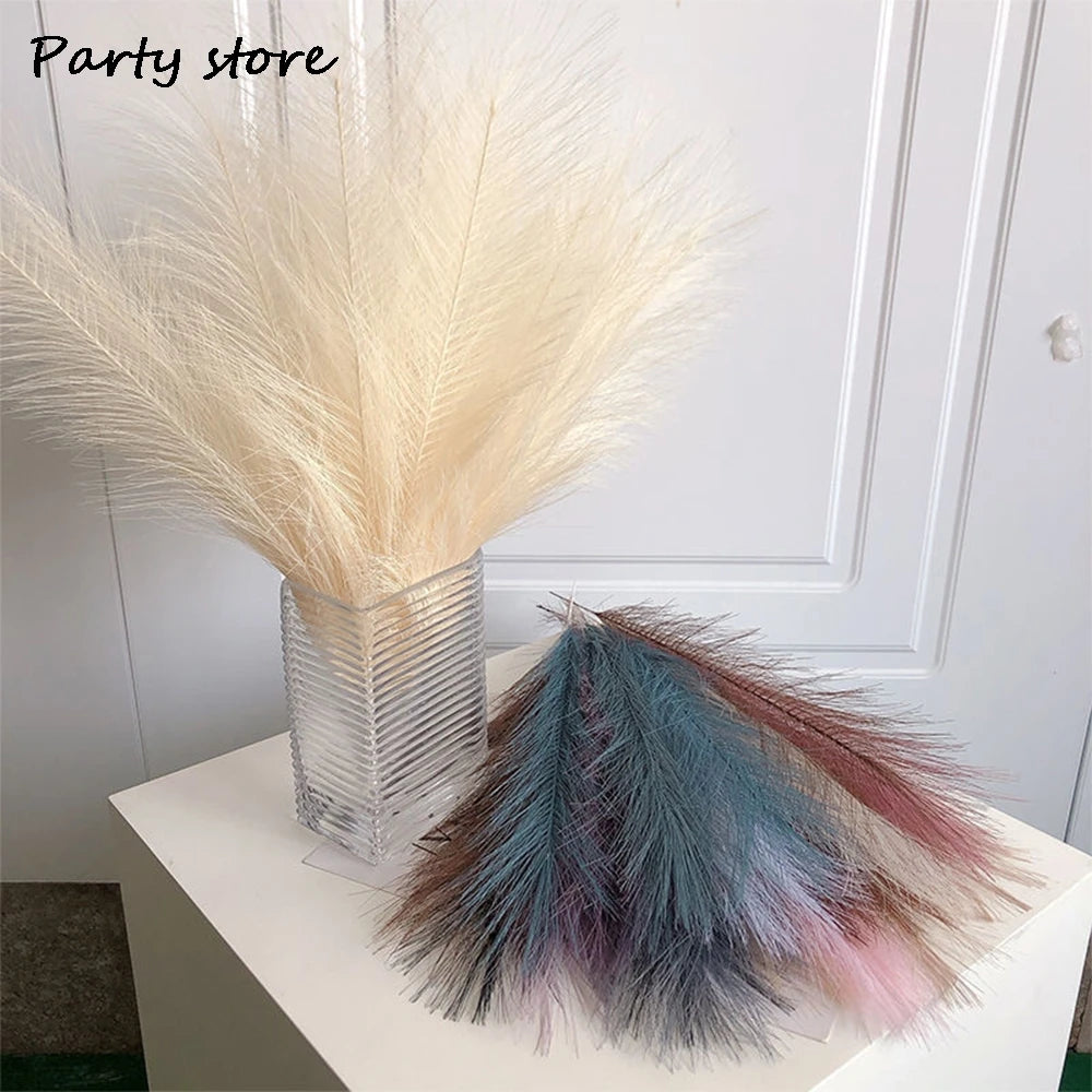Faux Pampas Grass Stems – Boho Floral Home Décor (Set of 100)