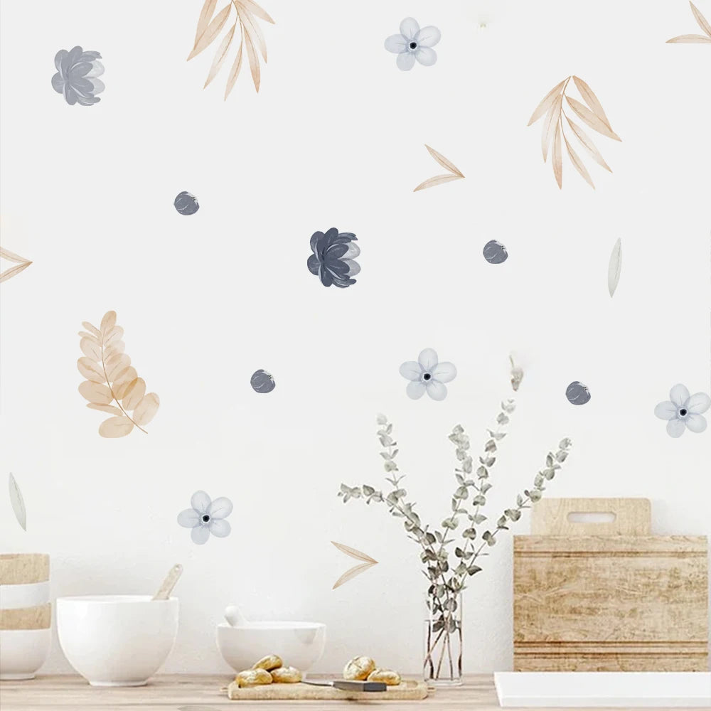 🌿🍃 Boho Botanical Leaf Wall Decals – Peel & Stick Nursery & Bedroom Wall Art