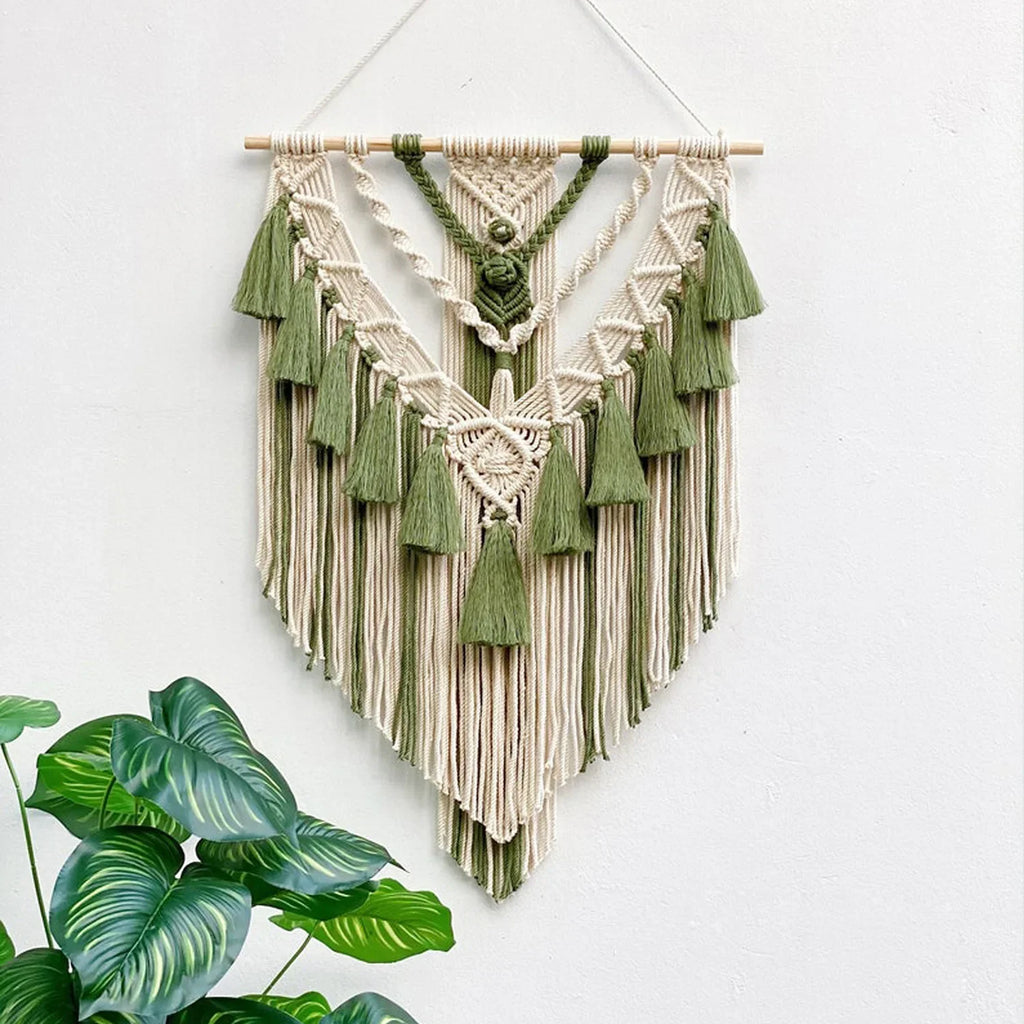 🌿🧶🤍 Boho Macramé Wall Hanging – Handwoven Geometric Tapestry