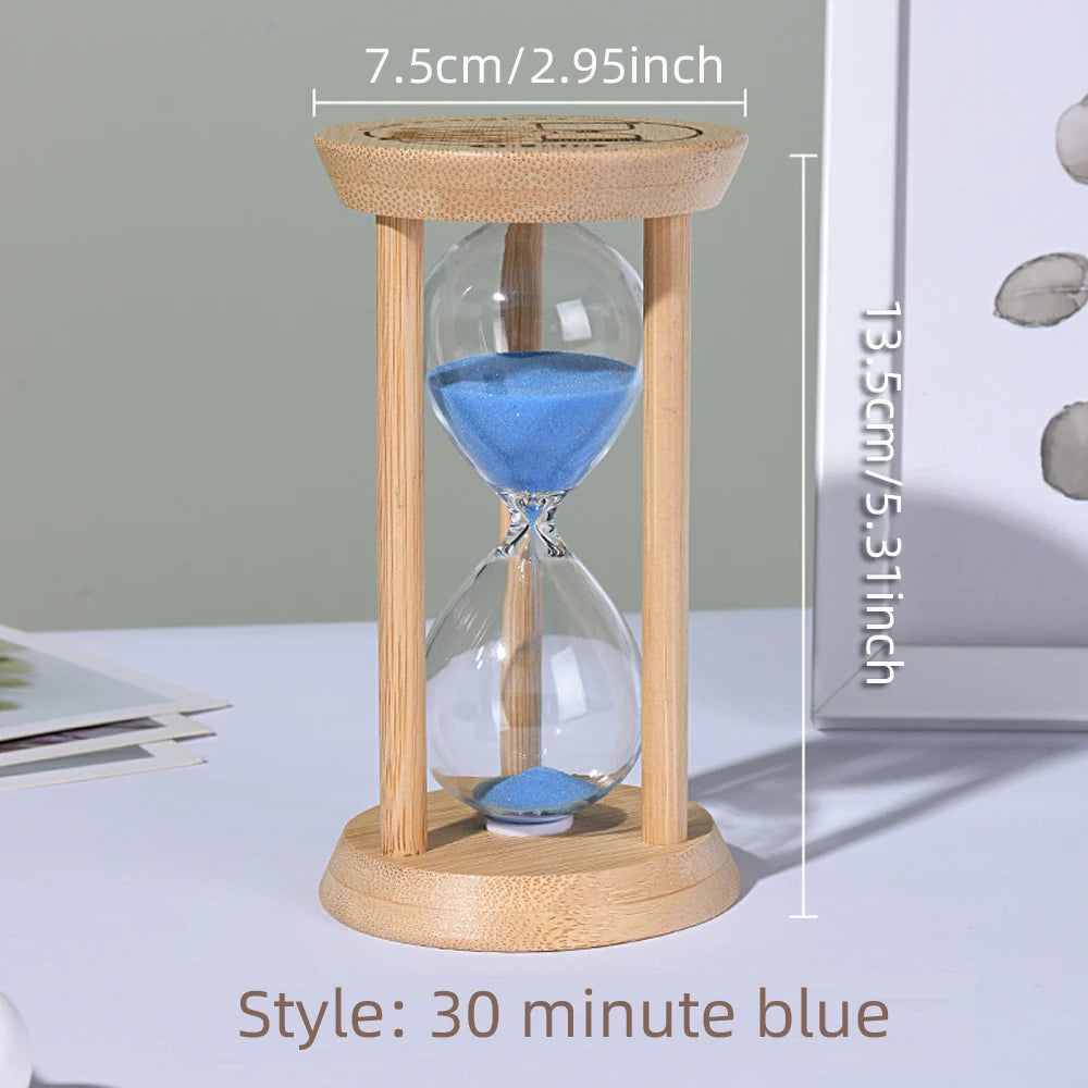 ⏳ Wooden Hourglass Sand Timer – Decorative Desktop Timepiece