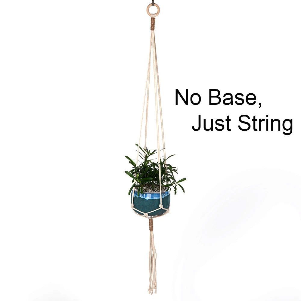 🌿🪴 Boho Macramé Plant Hanger – Handwoven Cotton Rope Hanging Planter