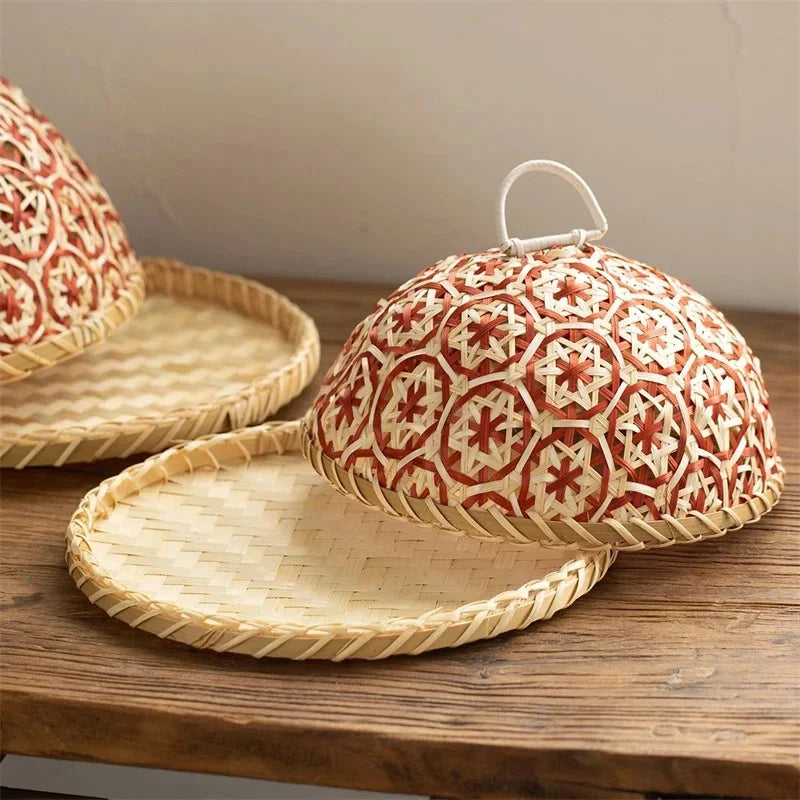 🌿🧺 Boho Rattan Fruit Basket with Lid – Handwoven Wicker Table Centerpiece