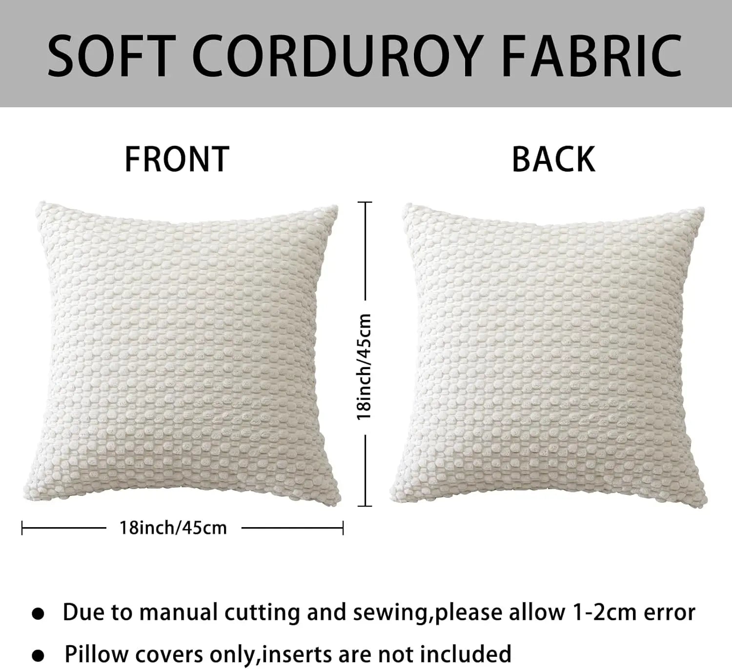 🌿🤍 Boho Striped Corduroy Pillow Cover – Farmhouse Decorative Throw Cushion