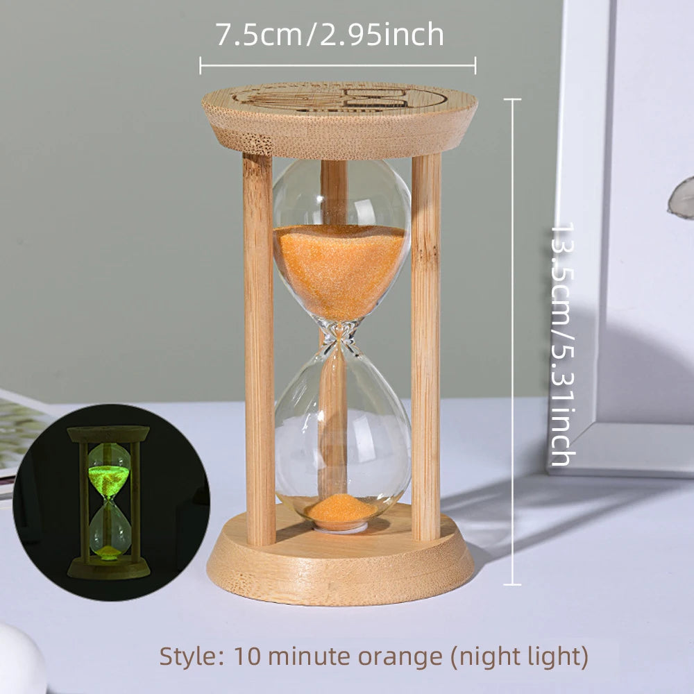 ⏳ Wooden Hourglass Sand Timer – Decorative Desktop Timepiece