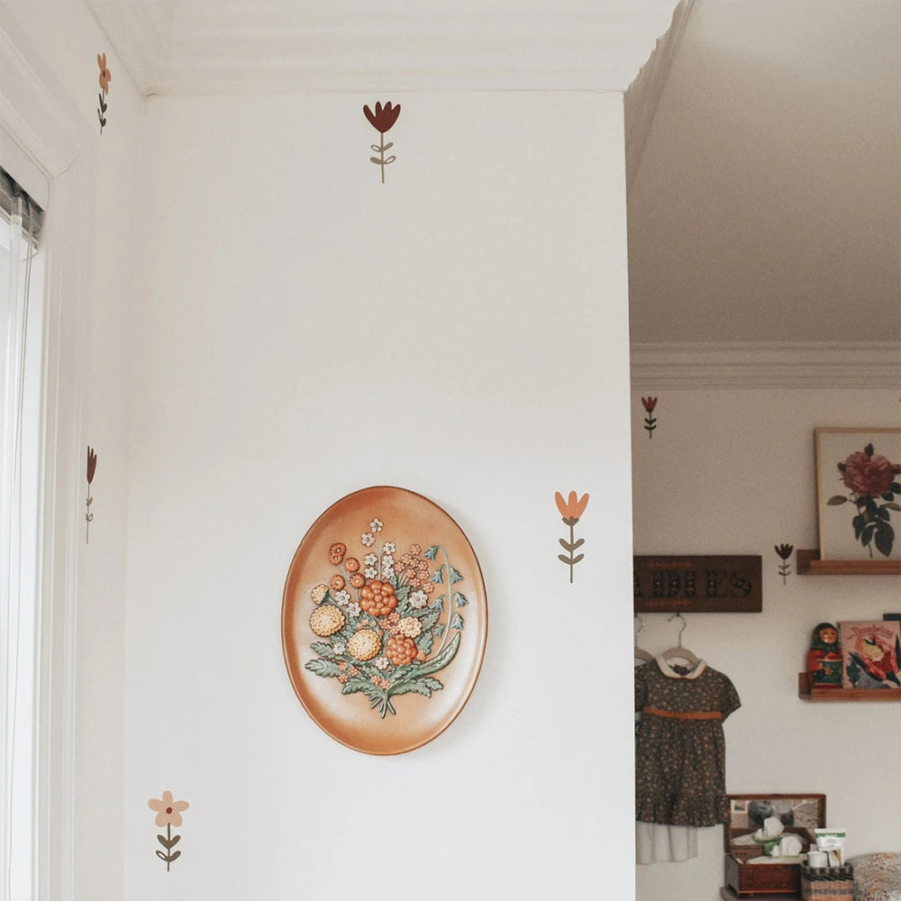 🌸🌿 Boho Wildflower Wall Decals – Watercolor Nursery & Kids Room Wall Art