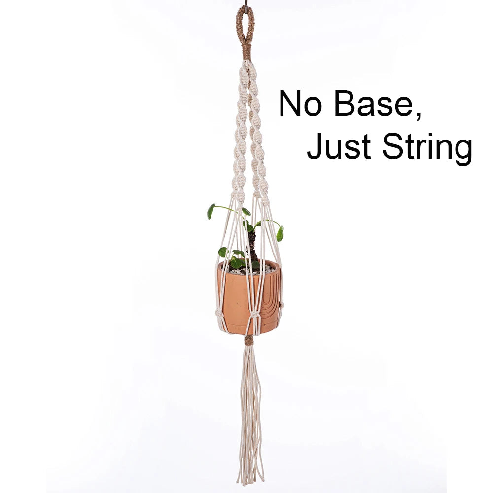 🌿🪴 Boho Macramé Plant Hanger – Handwoven Cotton Rope Hanging Planter