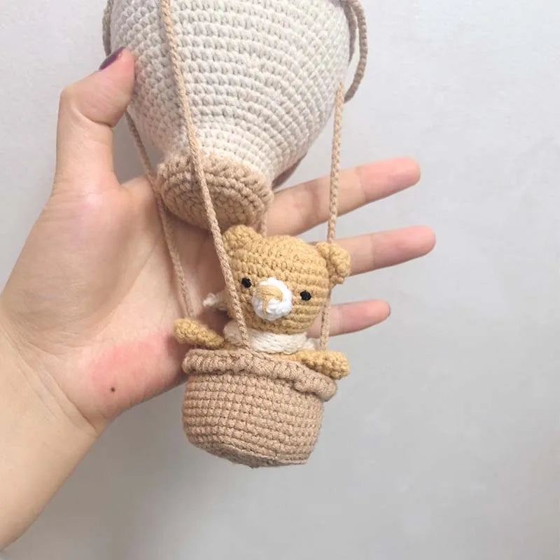 🎈☁️🤍 Boho Crochet Hot Air Balloon Wall Hanging – Handmade Nursery Décor