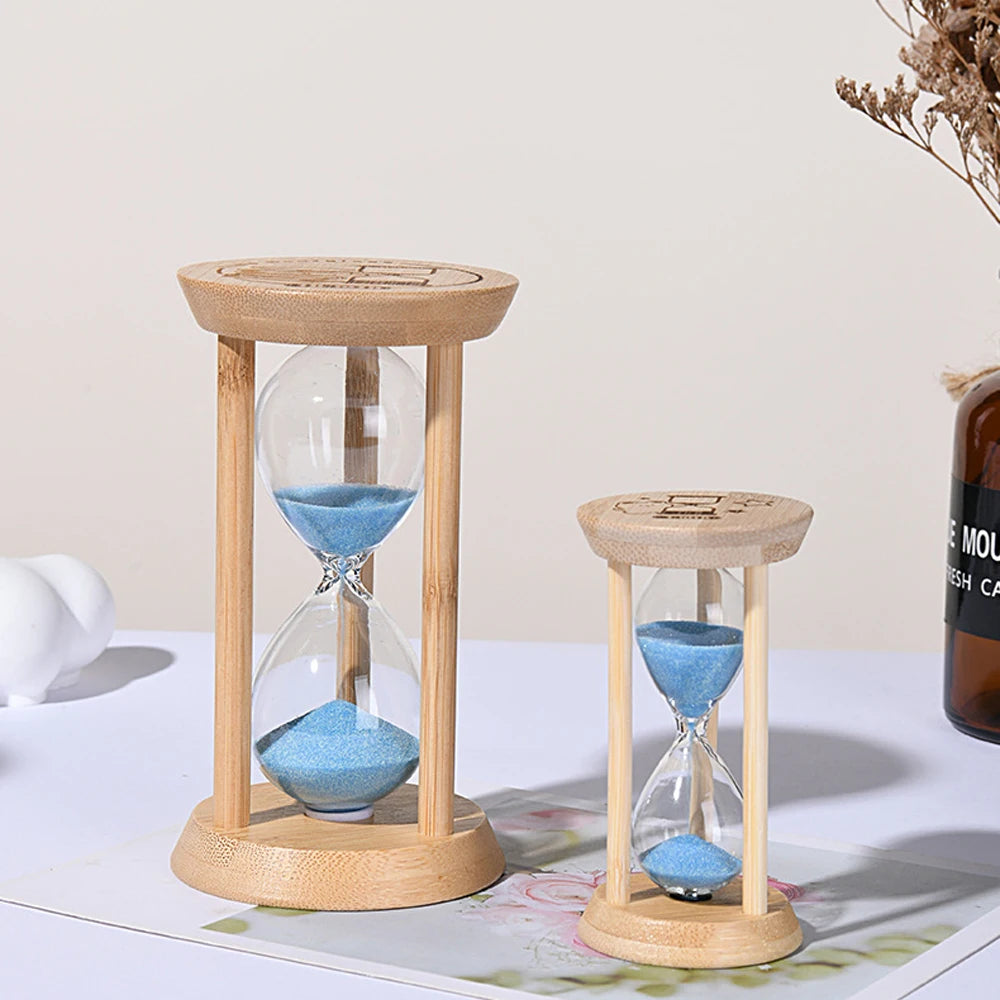 ⏳ Wooden Hourglass Sand Timer – Decorative Desktop Timepiece