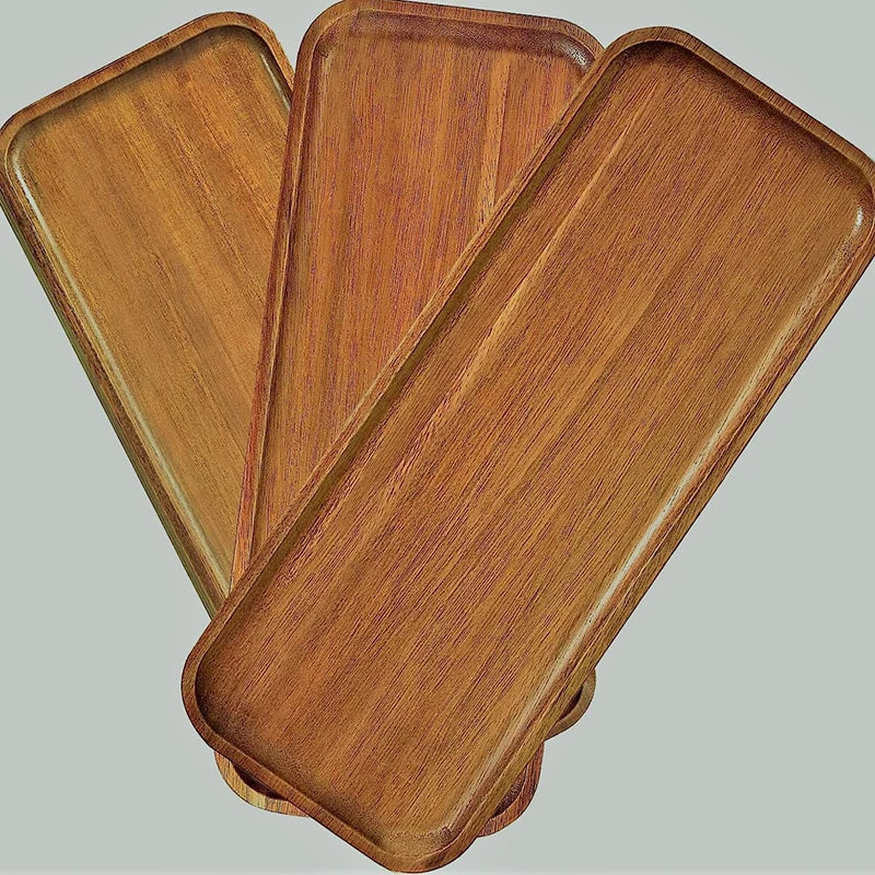 🌿 Artisan Wooden Serving Tray – Japanese-Inspired Snack & Dessert Board