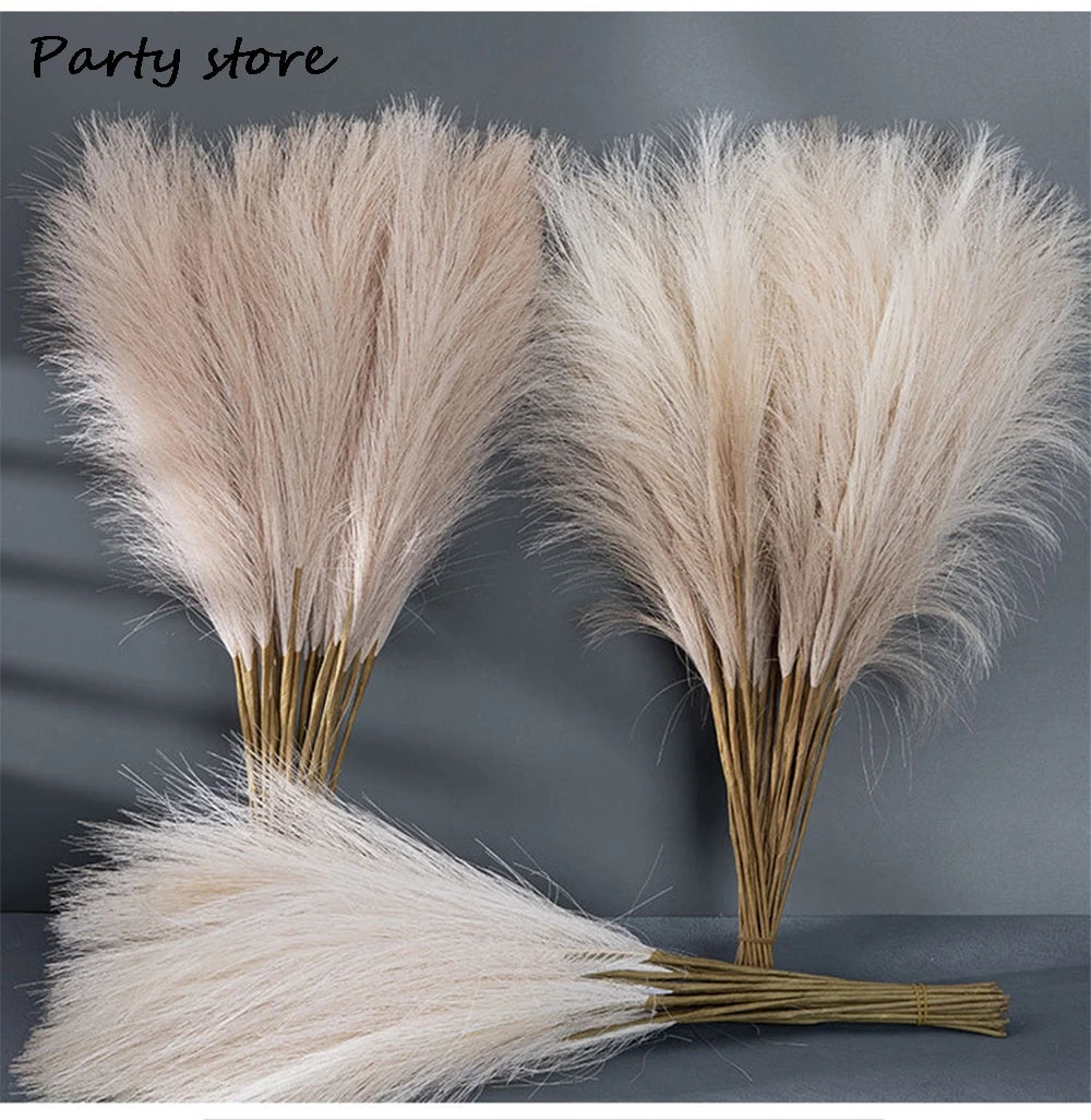 Faux Pampas Grass Stems – Boho Floral Home Décor (Set of 100)