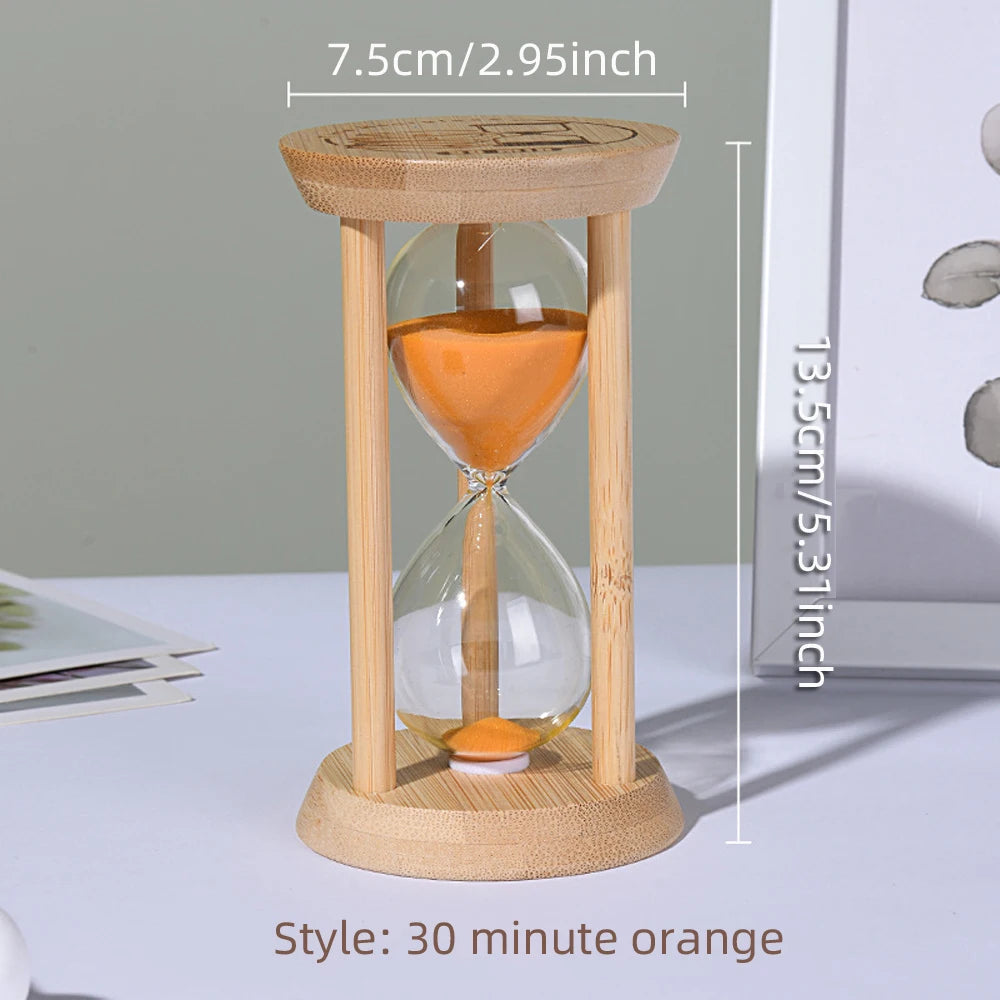 ⏳ Wooden Hourglass Sand Timer – Decorative Desktop Timepiece