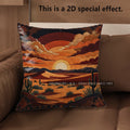 🌅🌿 Desert Sunset Boho Pillow Cover – Southwestern Decorative Throw Cushion