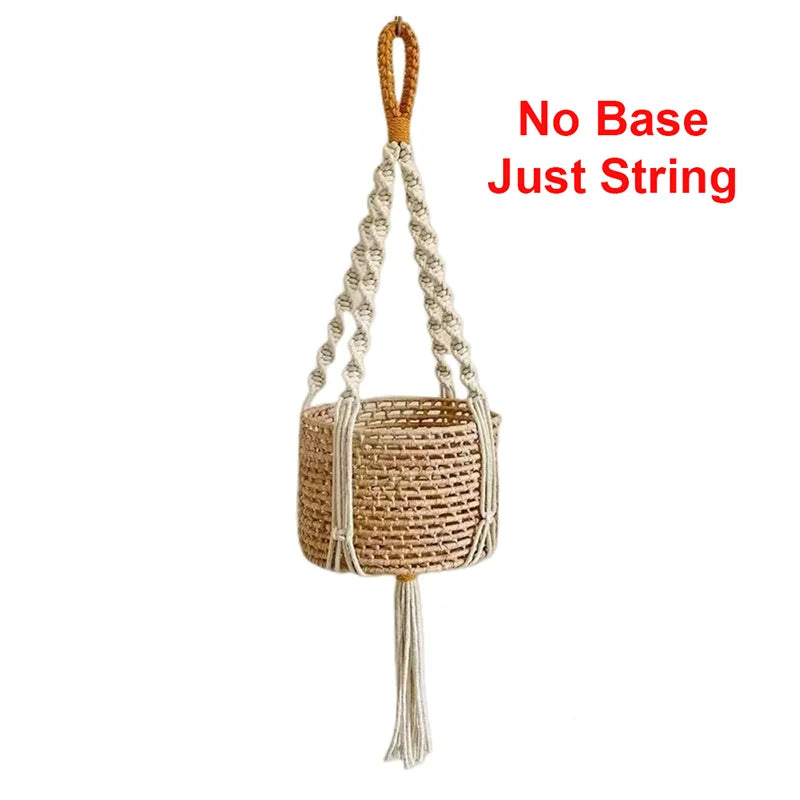 🌿🪴 Boho Macramé Plant Hanger – Handwoven Cotton Rope Hanging Planter