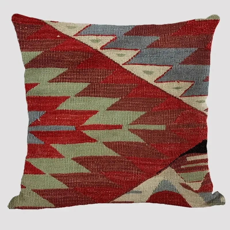 🌿🤍 Boho Kilim Pillow Cover – Vintage Geometric Throw Cushion