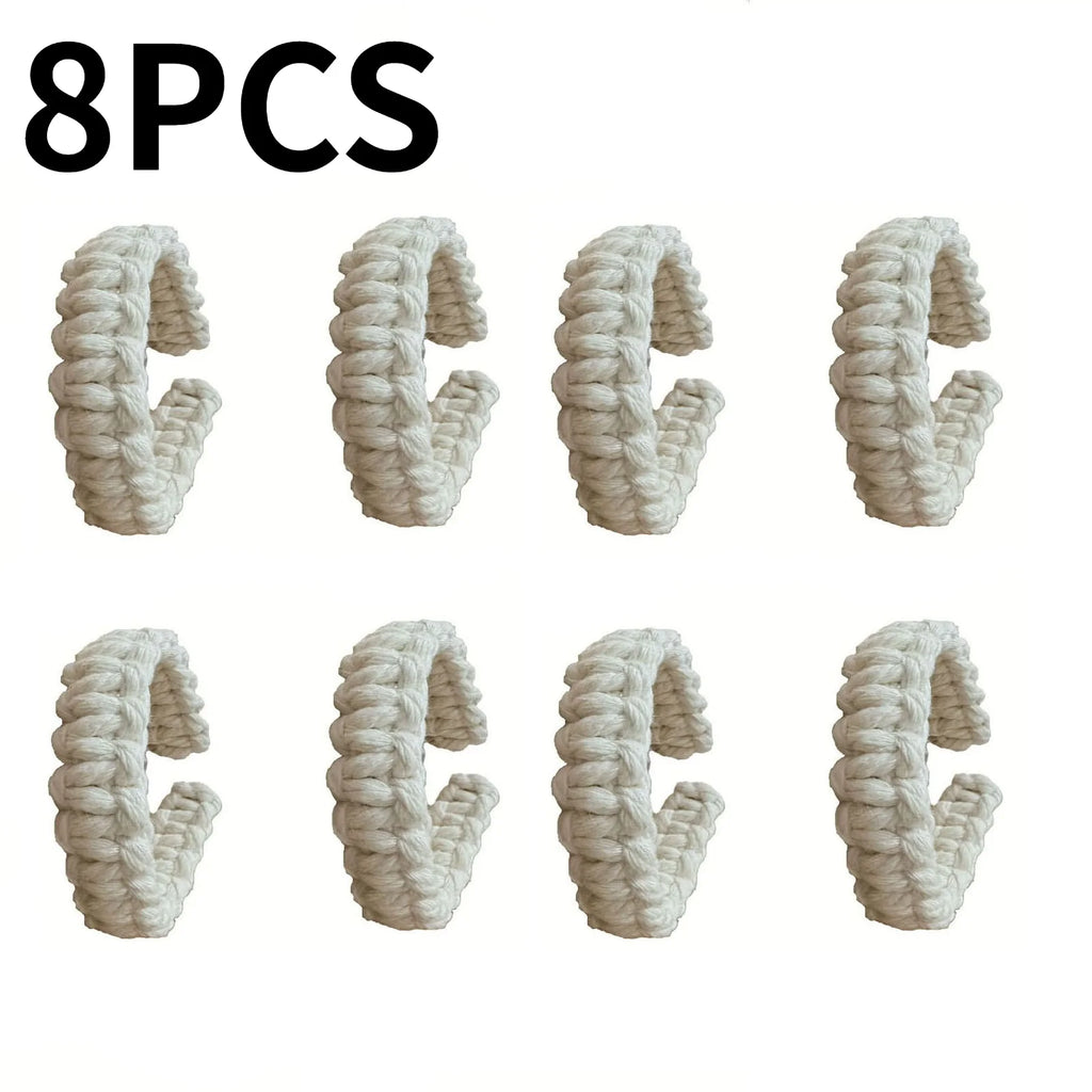 🌿🤍 Boho Rope Curtain Tiebacks – Handwoven Linen Curtain Holdbacks (Set of 8)