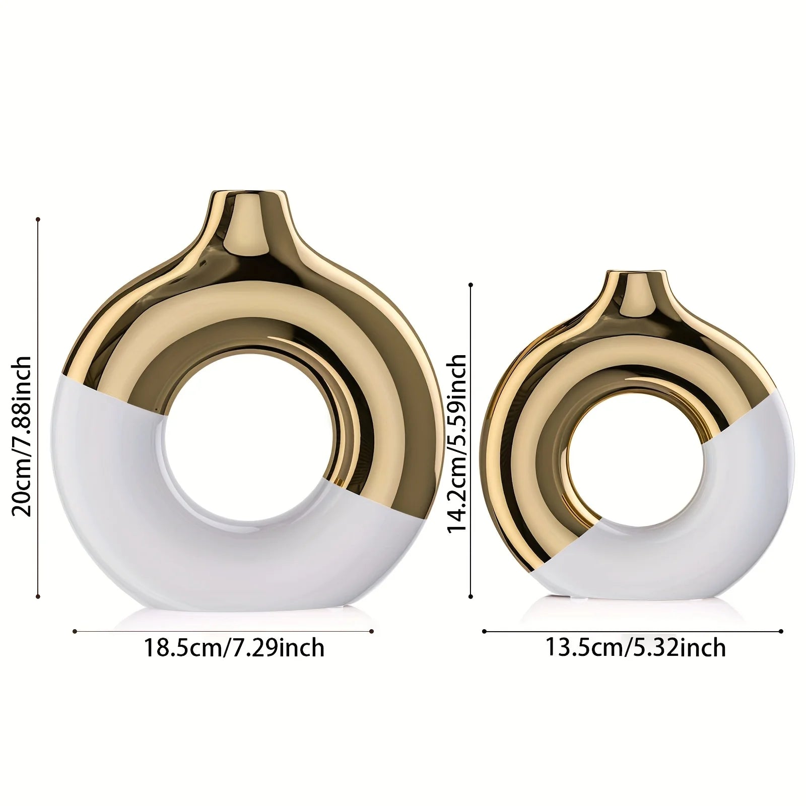 Timeless Elegance White & Gold Vase Set