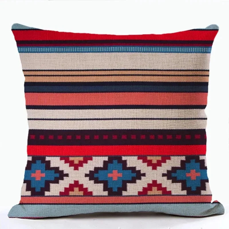 🌿🤍 Boho Kilim Pillow Cover – Vintage Geometric Throw Cushion