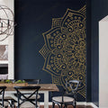 🕉️🌿 Boho Mandala Half Wall Decal – Removable Meditation & Yoga Wall Art