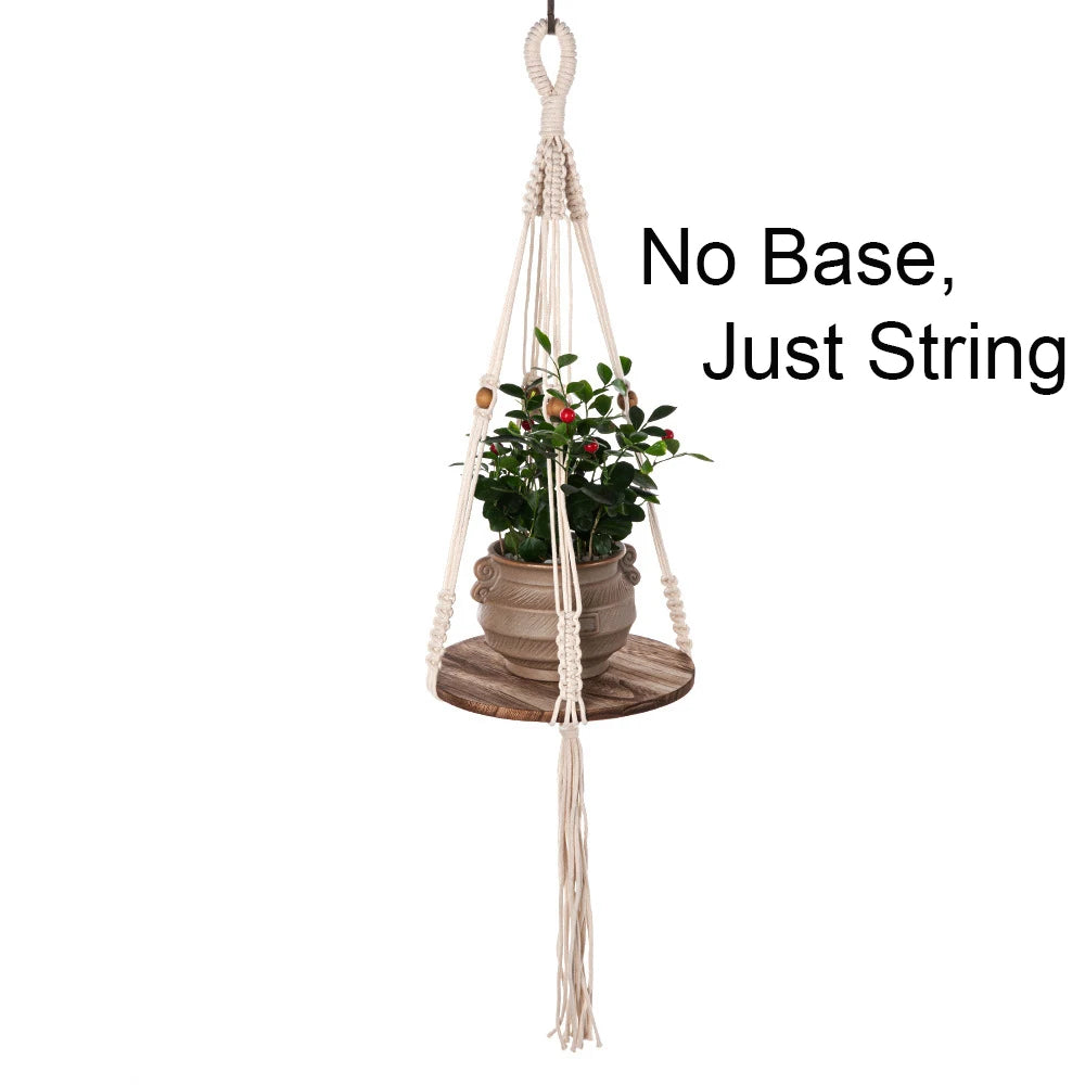 🌿🪴 Boho Macramé Plant Hanger – Handwoven Cotton Rope Hanging Planter