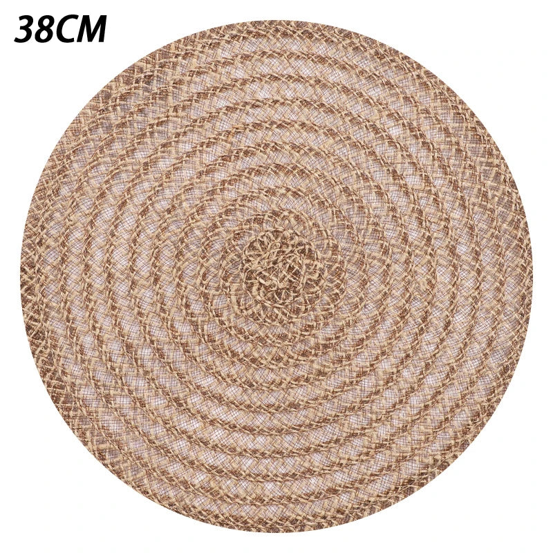 🌿🤍 Handwoven Jute Round Placemats – Boho Farmhouse Table Mats (Set)