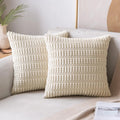 🌿🤍 Boho Corduroy Striped Pillow Cover – Soft Decorative Throw Cushion