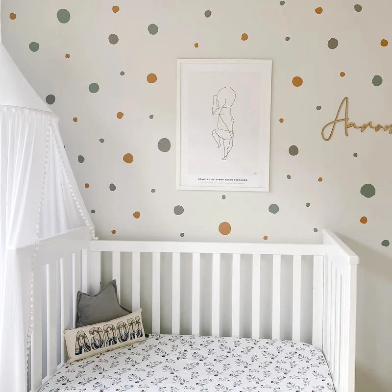 🤍 Boho Polka Dot Wall Decals – Peel & Stick Nursery Wall Art