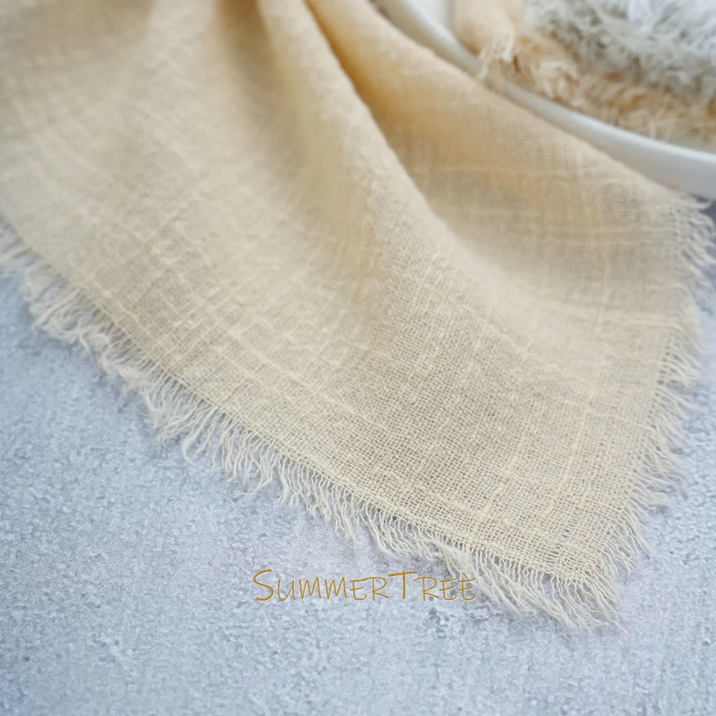 🌿🤍 Boho Cotton Gauze Napkins – Reusable Textured Table Linens (Set of 24)