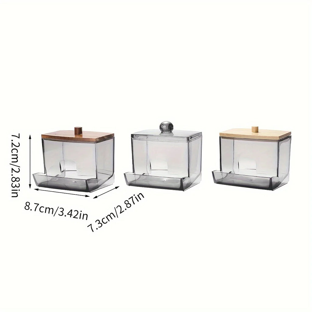 🤍🌿 Acrylic Bathroom Apothecary Jar – Cotton Swab & Vanity Storage Canister