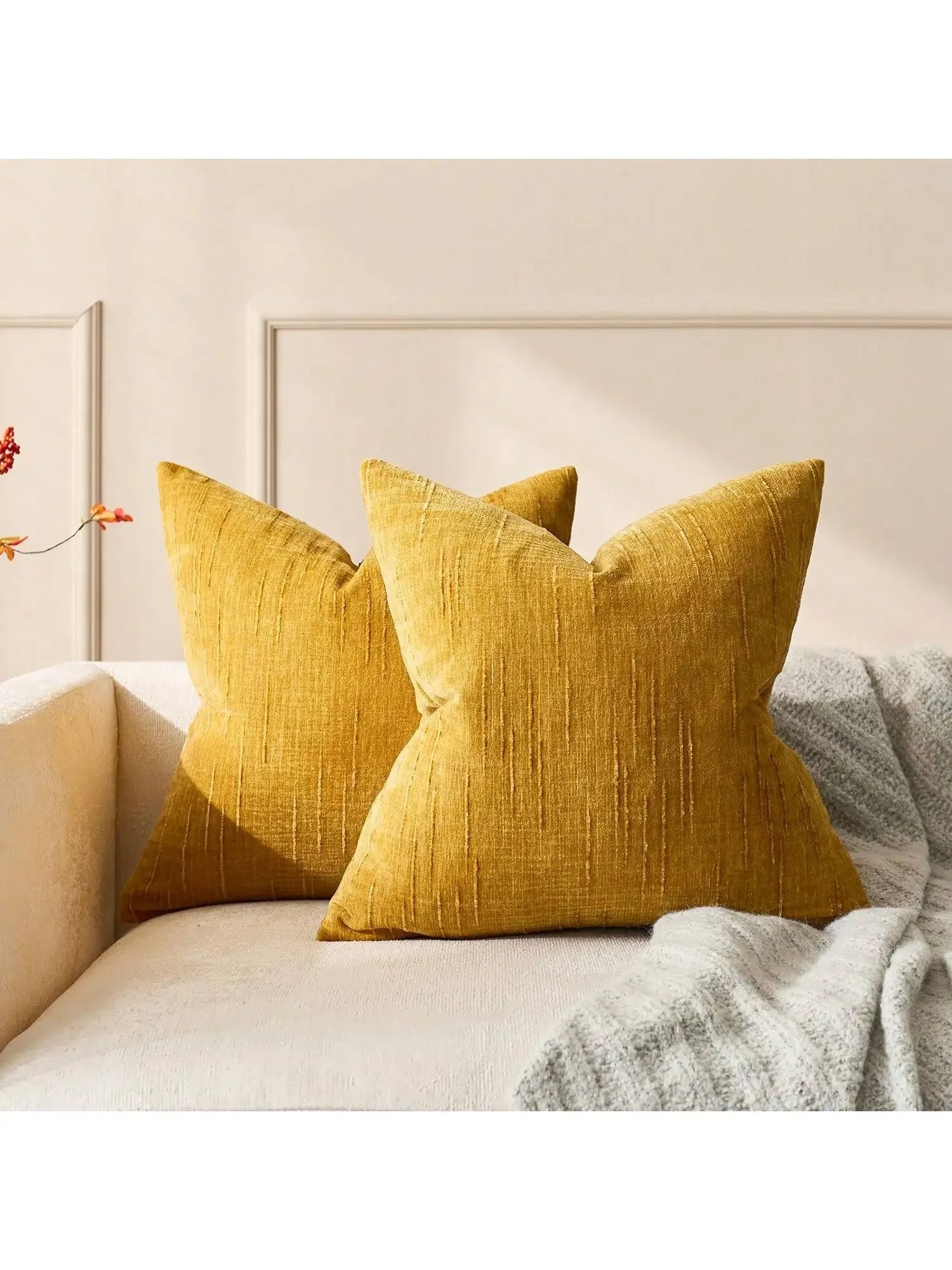 Modern Farmhouse Beige Pillow Cover – Boho Accent Cushion