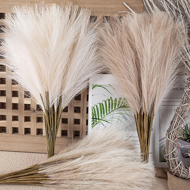 Faux Pampas Grass Bouquet – Boho Vase Filler & Farmhouse Home Décor