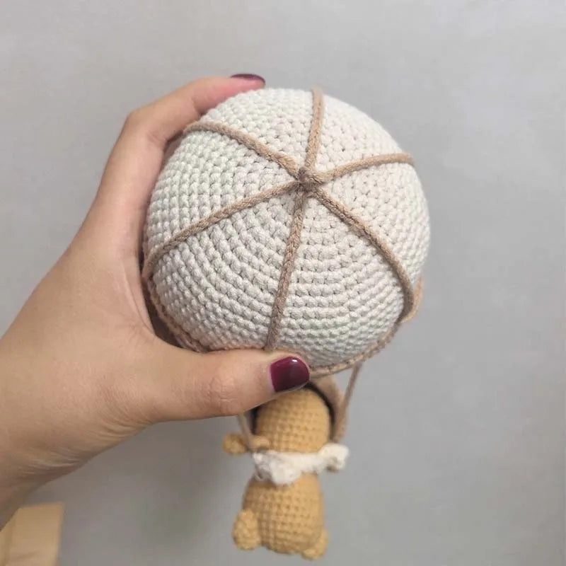 🎈☁️🤍 Boho Crochet Hot Air Balloon Wall Hanging – Handmade Nursery Décor
