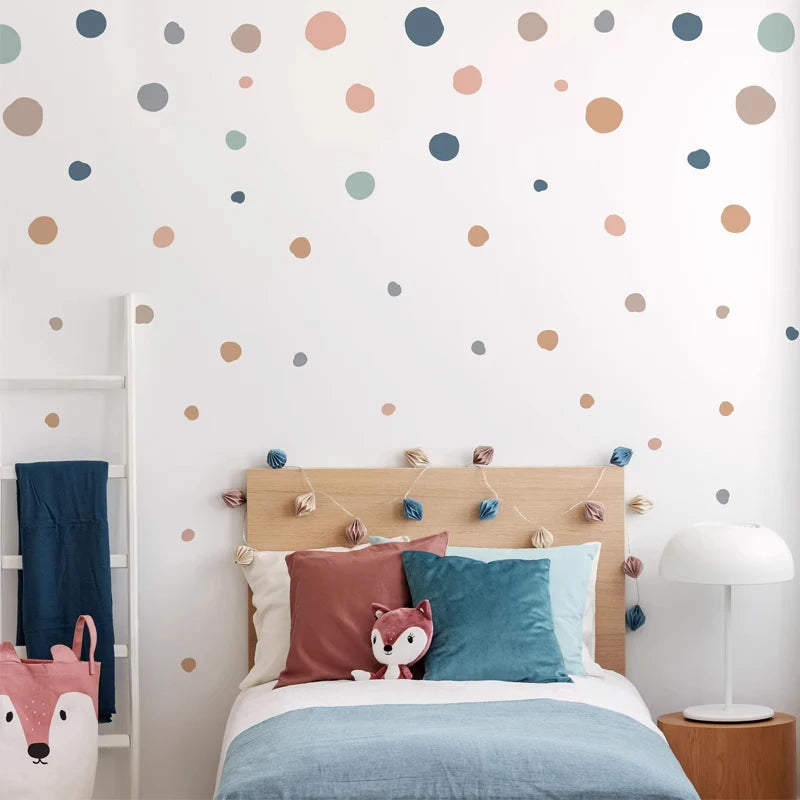 🤍 Boho Polka Dot Wall Decals – Peel & Stick Nursery Wall Art